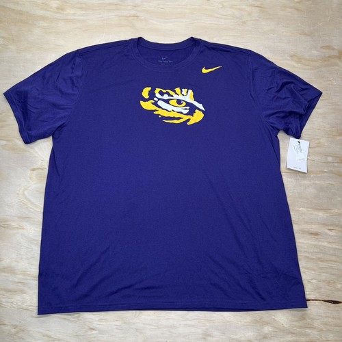 NEW XXL LSU Tigers Nike Logo Legend Tiger Eye Dri-FIT Performance Shirt Purple