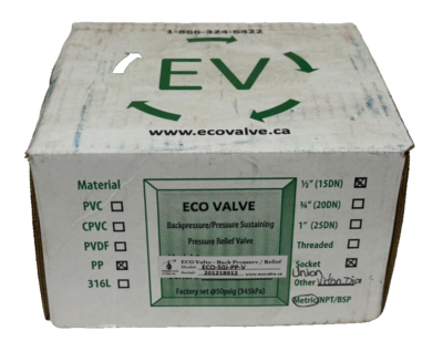 #ad #ad NEW ECO VALVE ECO 50J PP V PRESSURE RELIEF VALVE 1 2quot; 15DN $225.00