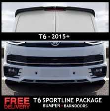 For Vw T6 Front Sportline Transporter Bumper Barn Door Boot Spoiler Lip 2015