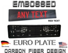 Carbon Fiber Design Euro Style European License Plate Any Text Frame- Red Carbon Fiber Design Euro Style European License Plate Any Text Frame- Red