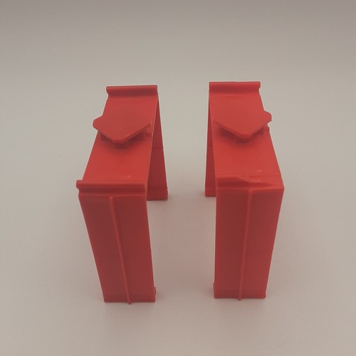 2 Vintage Hot Wheel Hazard Hill Sky Show Accessory Clamp Joiners 1969 Mattel Red - Picture 9 of 12
