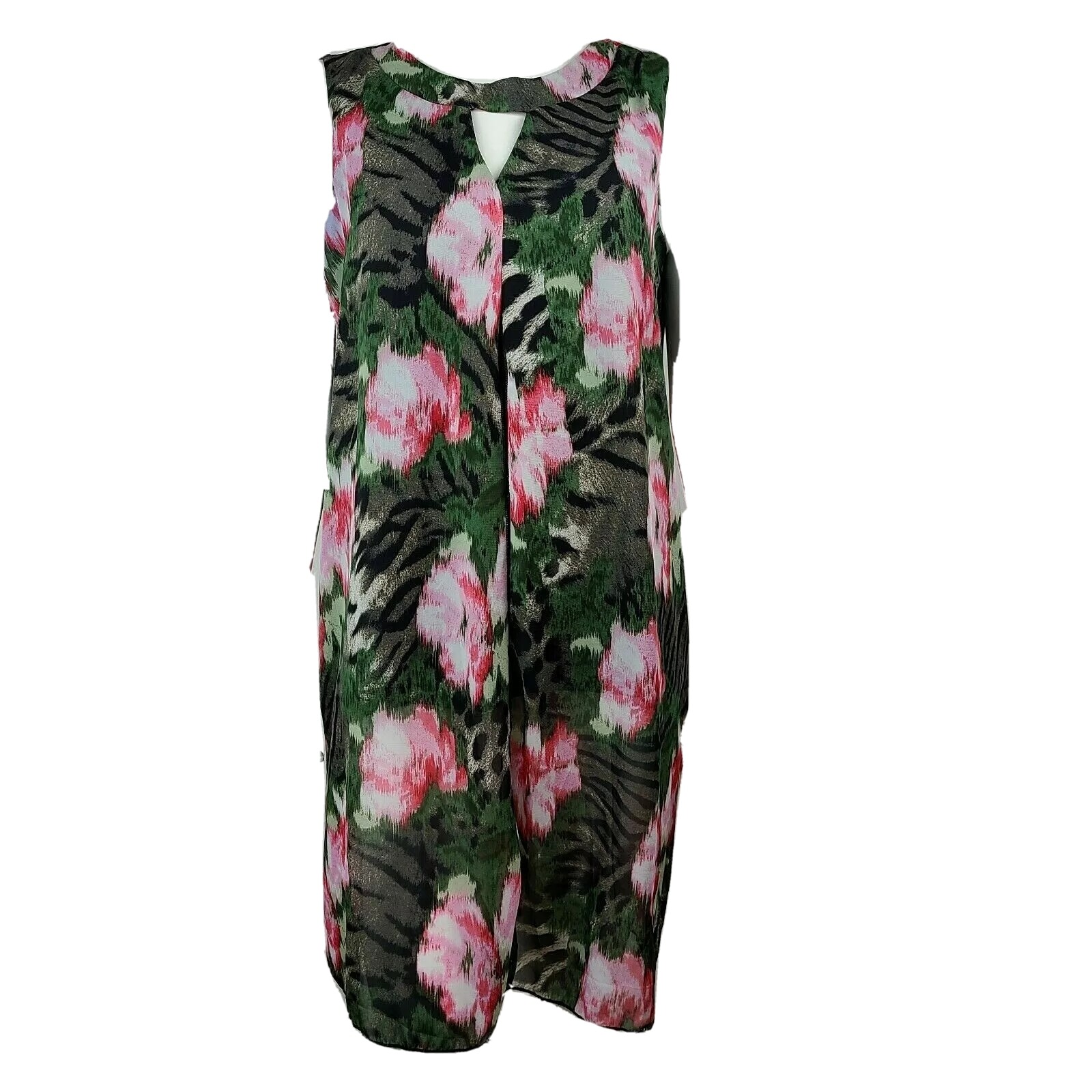 ADELE & MAY Green Floral Pattern Split Front Slee… - image 1