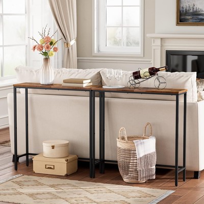 HOOBRO Narrow Console Table, 75 cm Side Table, Hallway Table, Small Exhibition