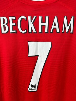 Maillot Manchester United 2000-2002 Umbro – Beckham #7, Taille Y, Rouge Domicile