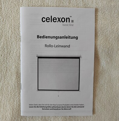 Bedienungsanleitung - celexon basic line Rollo-Leinwand