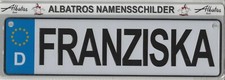 Tabliczka z imieniem Albatros "FRANZISKA" 