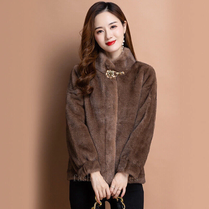 OFF WHITE Cappotto pelliccia visone invernale lusso nuovo madre donna visone pelliccia corta caldo festa giacca