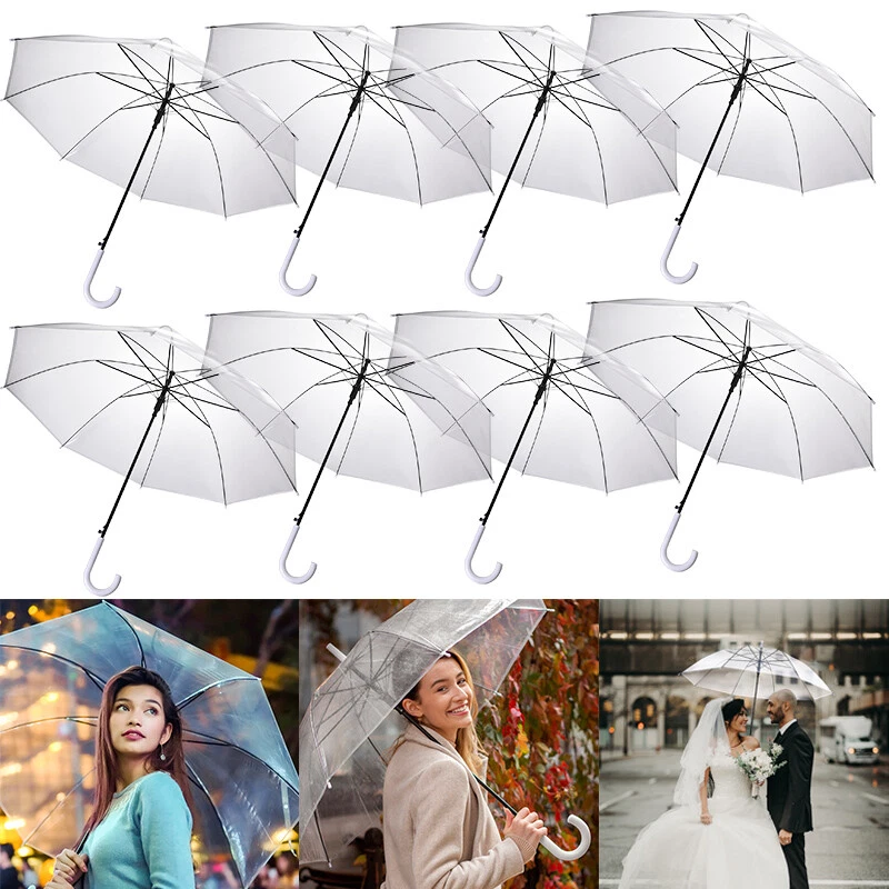Lot Rain Umbrellas Dome Transparent Wedding Clear Windproof Automatic Open Large