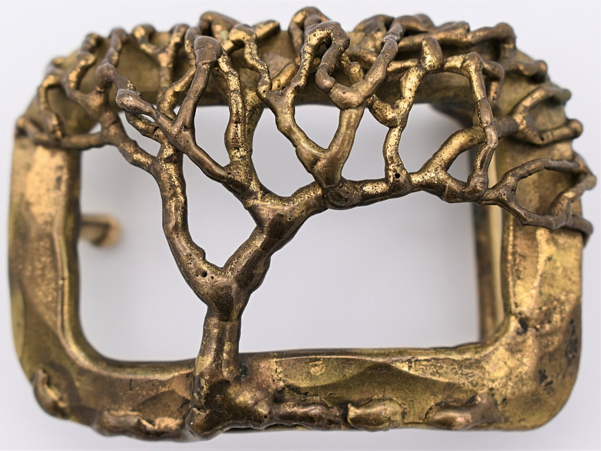 70s Dick Peck Artist Signed Solid Brass Tree of Life Hippie  display picture 1