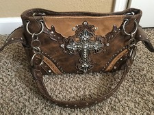 Western Purse Leather Bling Cross Unused