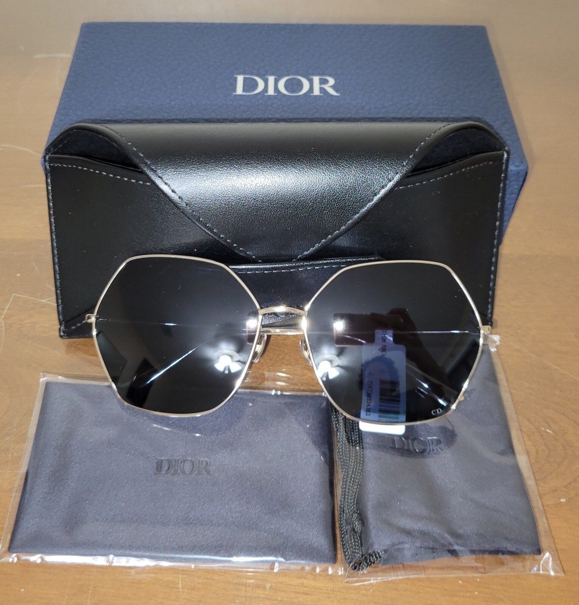 Christian Dior Women's Stellaire8 Angular-Frame Sunglasses, Gold