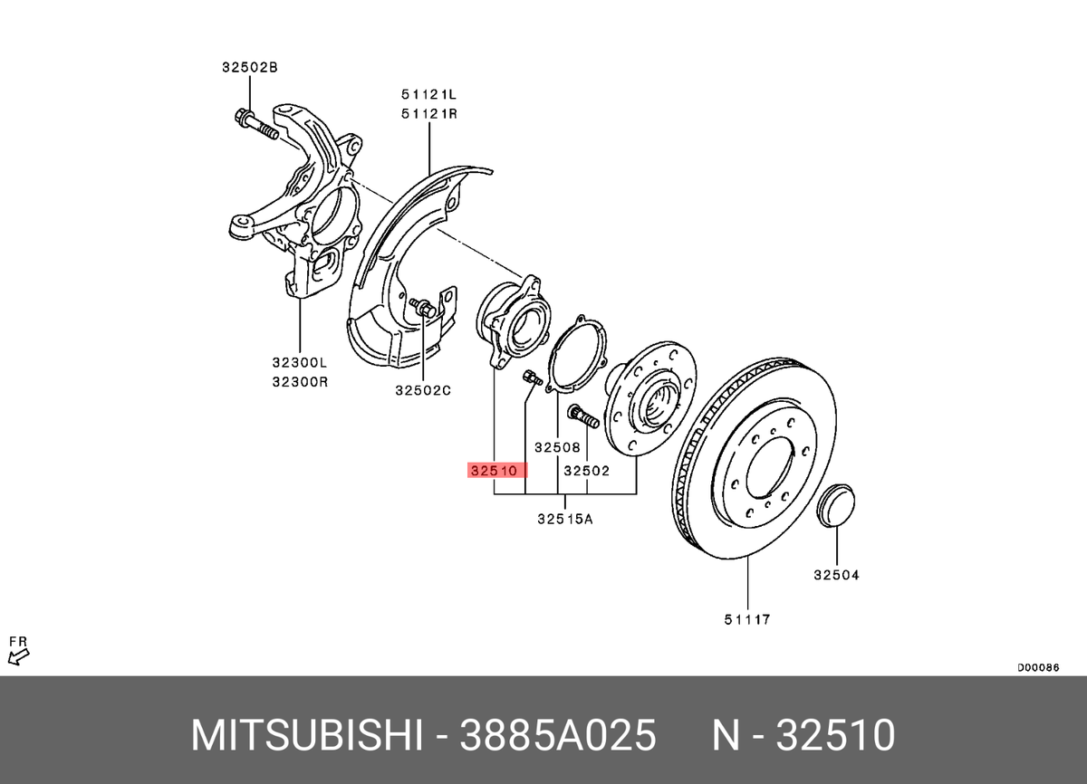 OEM Replacement Front Wheel Hub Bearing Mitsubishi L200 Triton