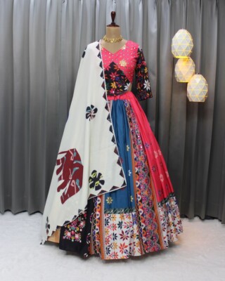green emerald velvet dress Gray Organza Floral Lehenga Choli for Womens For Indian Fest main image 1