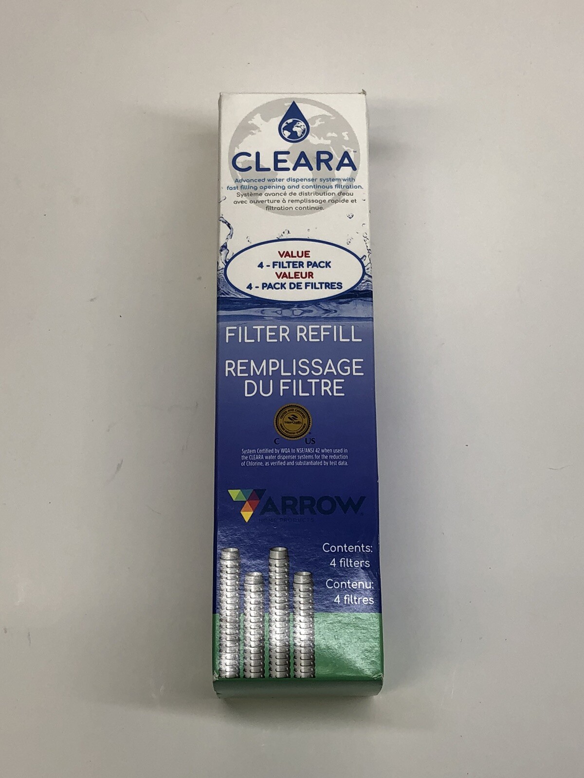 CLEARA Filters by Arrow (4-pack) Reduces Chlorine Taste & Odor NEW