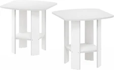 Simple Design End Table, 2-Pack, White