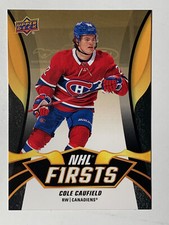 2021-22 UD NHL Firsts COLE CAUFIELD Rookie Montreal Canadiens Card# NF-19
