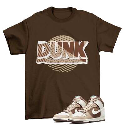 Dunk Pattern Shirt to Match Dunk High Light Chocolate DH5348-100 / Brown NEW