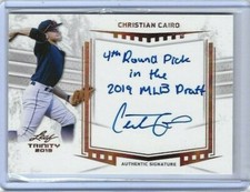 2019 Leaf Trinity CHRISTIAN CAIRO Inscription Bronze Foil Auto RC Indians 