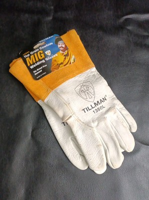 Tillman 1350L MIG Welding Gloves Top Grain Cowhide Unlined Large Brand New -Read