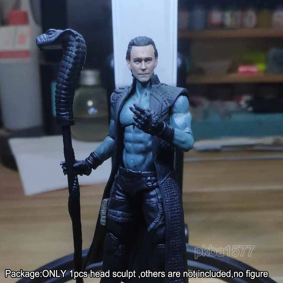 Cabeza de soldado esculpida cabeza de hombre Loki Tom Premium 1/18 para figura de acción de 3,75" Foto 2 de 3