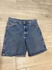 Wrangler Originals Men s Blue Medium Wash Denim Jean Shorts Sz 36