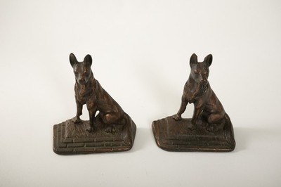 German Shepherd Bronzed Cast Iron Bookend Pair (UC1/JSF6) Belgian Malanois