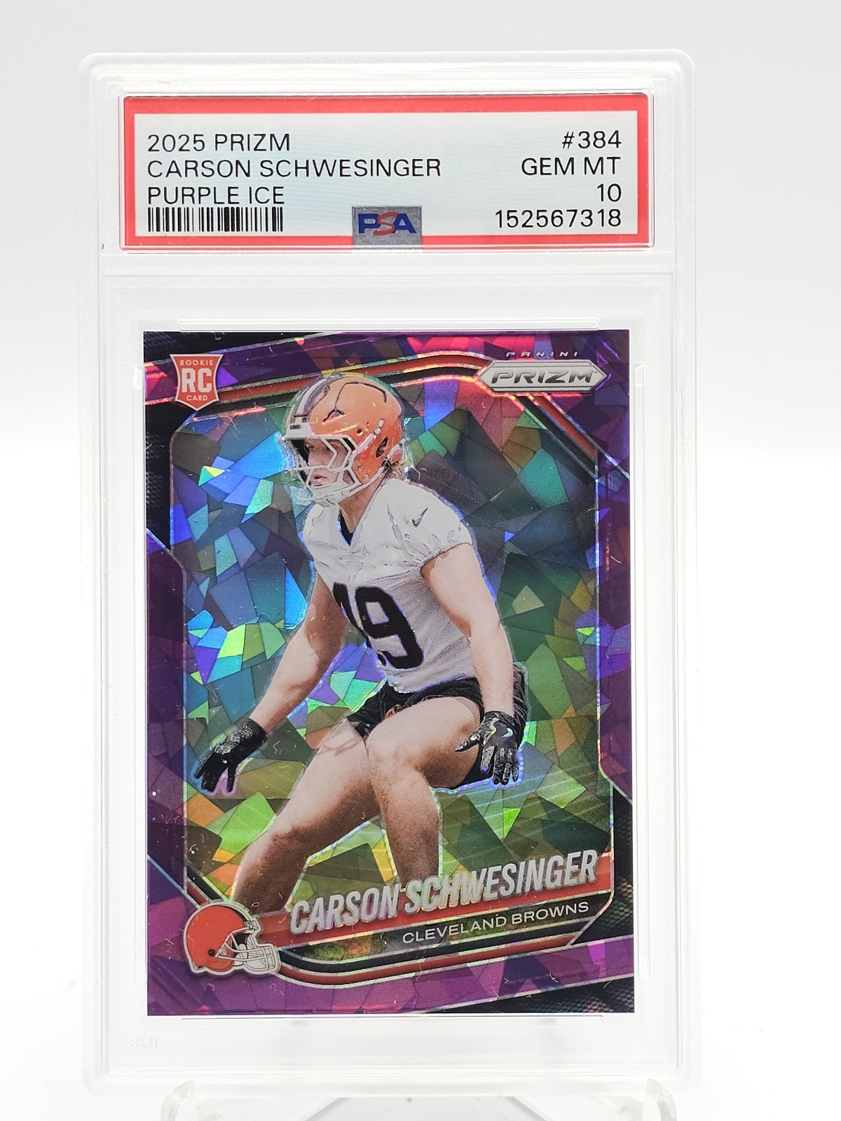 Carson Schwesinger Panini Prizm #384 Purple Ice