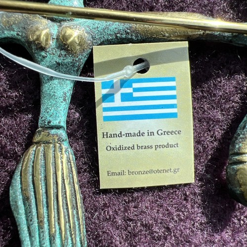 Statuina Artemide ottone ossidato fatto a mano Grecia antica mitologia greca dea - Foto 2 di 8