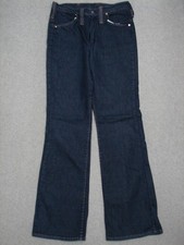 QI13457 VINTAGE 1960s  WRANGLER  BOOT CUT WOMENS JEANS sz11/12 DARK BLUE