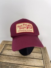 Vtg Bass Pro Shops Gone Fishing Embroidered Logo Red Snapback Trucker Hat