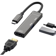 USB C Hub 3 in 1 Adapter HDMI 4K 120Hz USB 3.0 10Gbps USB PD 100W