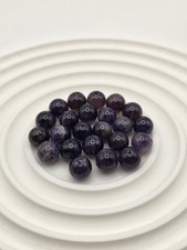 1.2 oz. Natural Purple Stone Round Beads - 12mm Large Smooth Stones