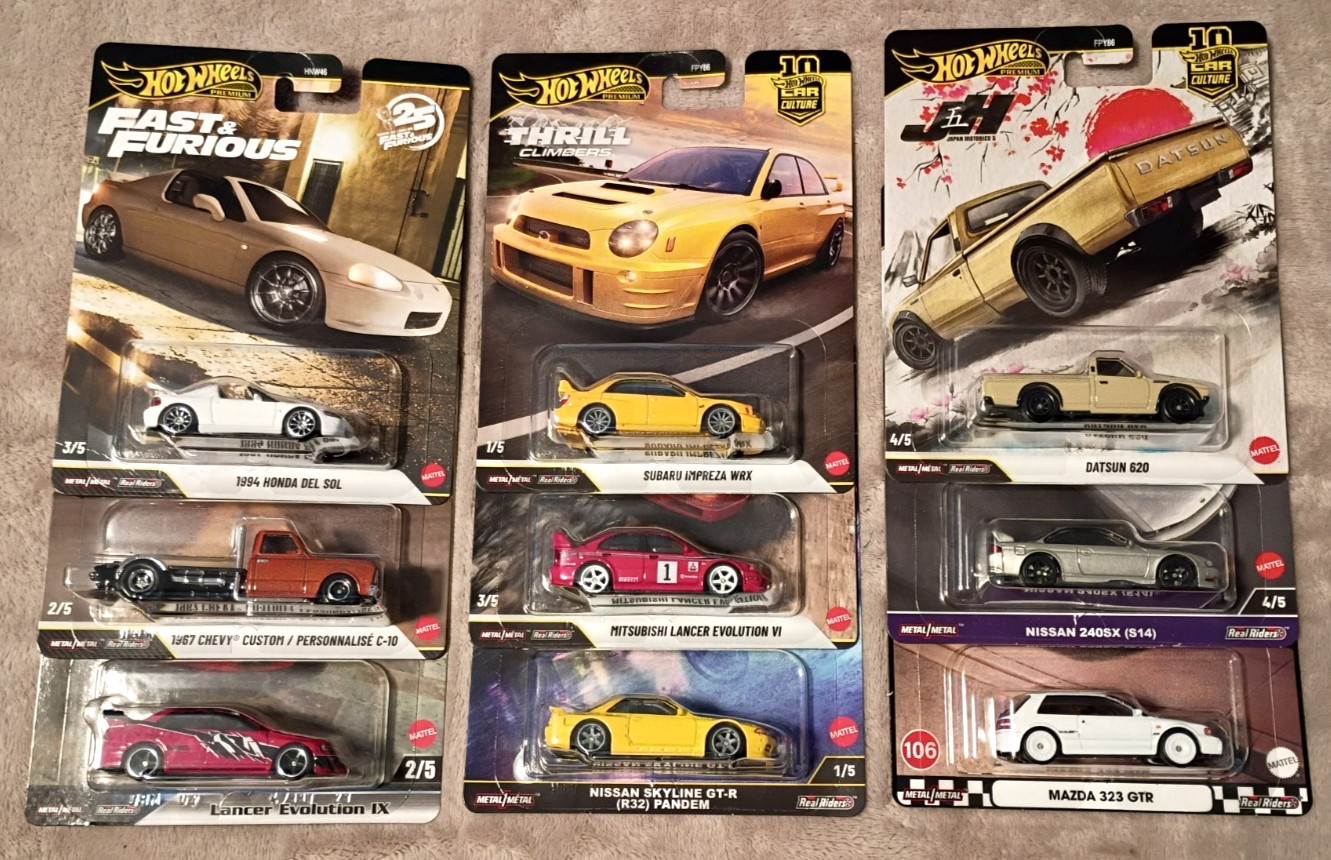 Hot Wheel Premiums Mixed Lot of 9 Cars new fast furious plus more see pic