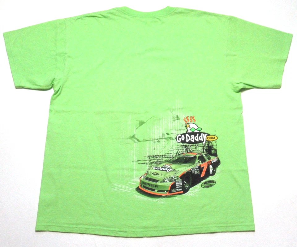 Camiseta Vintage Danica Patrick Racing Go Daddy NASCAR Estampa 2 Lados Me Masculina Extra Grande - Imagem 4 de 4