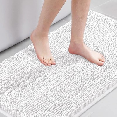 Alfombra H.VERSAILTEX 24x42 Pulgadas Blanco Puro De Chenille Muy Suave