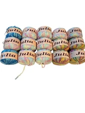 Huge Lot Of JL Julia Ribbon Yarn - Assorted - Vintage - 15 Balls