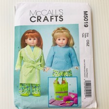 McCalls Crafts Pattern M5019 18" Girl Doll Pajamas Robe Clothes and Accessories