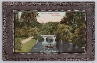 Trinity College Bridge Cambridge Vintage gerahmte Postkarte