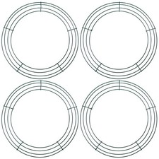 URATOT 5 Pack 12 Inch Metal Wreath Frame Christmas Dark Green Wire Wreath Ring