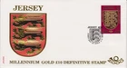 Unaddressed Jersey FDC First Day Cover 2000 Gold £10 Millennium