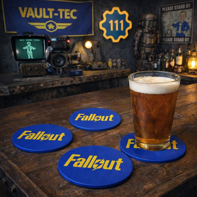 Fallout Coaster Set (Set of 4)   Custom 3D Printed Fallout Coasters