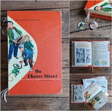 VTG Textbook Handmade Journal Diary "On Cherry Street" Old Book- Removable Pages