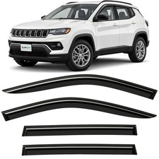 Sun Rain Visors Wind Rain Guards for 2017-2026 Jeep Compass SHATTERPROOF
