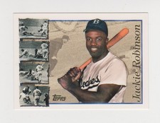 JACKIE ROBINSON, SECOND BASE - BROOKLYN DODGERS TOPPS BASEBALL CARD - 1996
