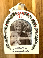 Our First Christmas as Grandparents 4x5" Hanging Ornament Photo Frame DATED 2024