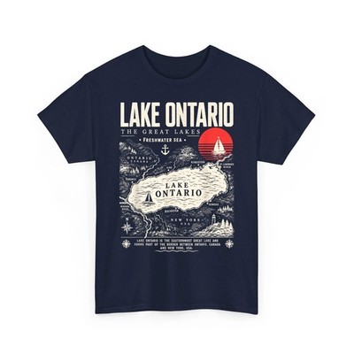 Lake Ontario Map Vintage Lake Ontario 1615 Forever Canada Unisex T-Shirt