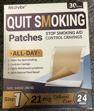 NEW 21mg Quit Smoking Patches Step 1 Stop Smoking Aid 30 Count Nicotine Patches