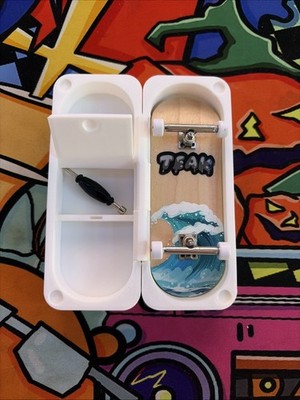 34mm fingerboard case, quality and holds extra tools, trucks, and bolts, White