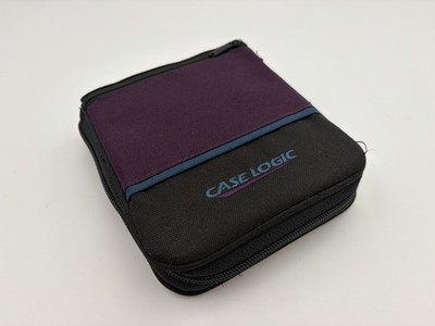 Vintage Case Logic 24 CD/DVD Wallet Binder Case - Purple & Black Nylon