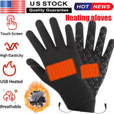 Heated Gloves Electric Rechargeable Battery Hand Warm Windproof Thermal Winter